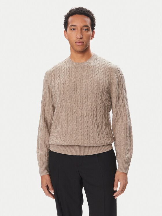 BOSS BOSS Džemper Furlan 50570645 Smeđa Regular Fit