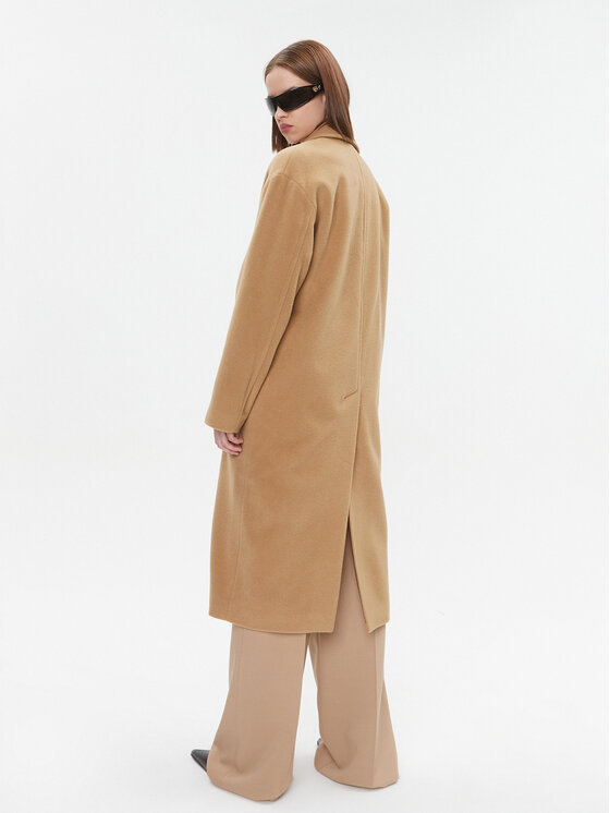 PINKO Pinko Vuneni kaput 101976 A182 Smeđa Regular Fit