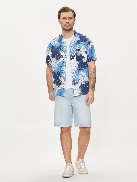Lee Lee Koszula Resort 112349945 Niebieski Relaxed Fit