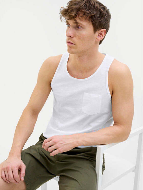 Jack & Jones Jack & Jones Tank top Jake 12270577 Biały Regular Fit
