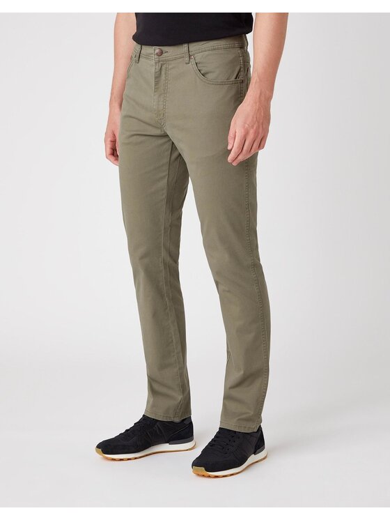 Wrangler Wrangler Pantaloni di tessuto TEXAS SLIM Verde Slim Fit