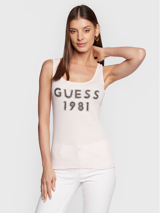 Guess Guess Top W3RP07 K1814 Ružičasta Slim Fit