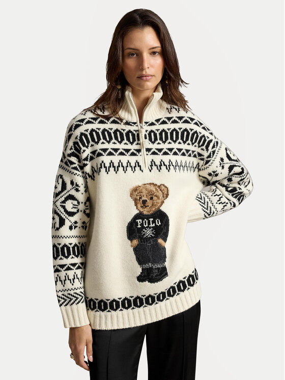 Polo Ralph Lauren Polo Ralph Lauren Sweter 211B23908001 Kremowy Oversize