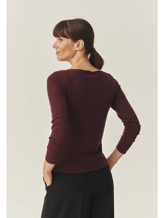 TATUUM TATUUM Sweter MOSS Bordowy Classic Fit