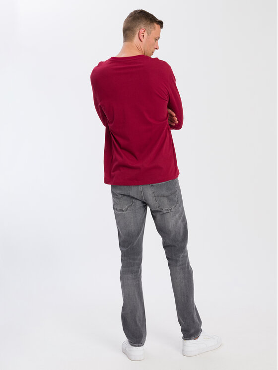 Cross Jeans Cross Jeans Longsleeve 15883-407 Bordowy Regular Fit