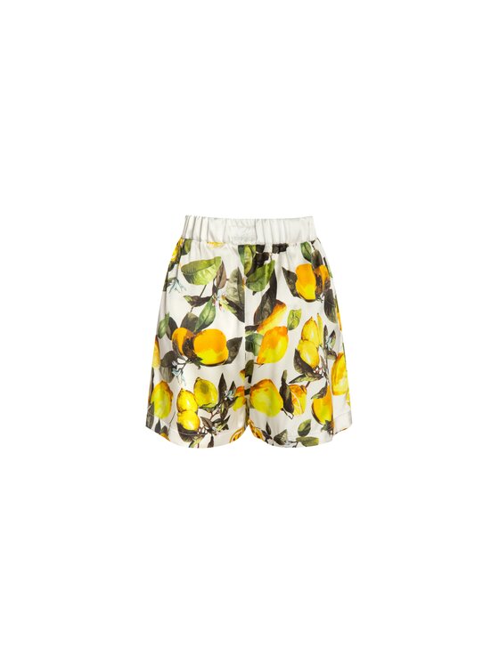Sidro Sidro Szorty materiałowe szorty jedwabne Biały Comfortable Fit