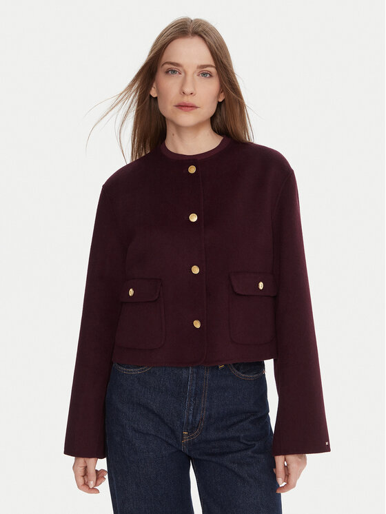 Tommy Hilfiger Tommy Hilfiger Átmeneti kabát WW0WW47446 Bordó Regular Fit