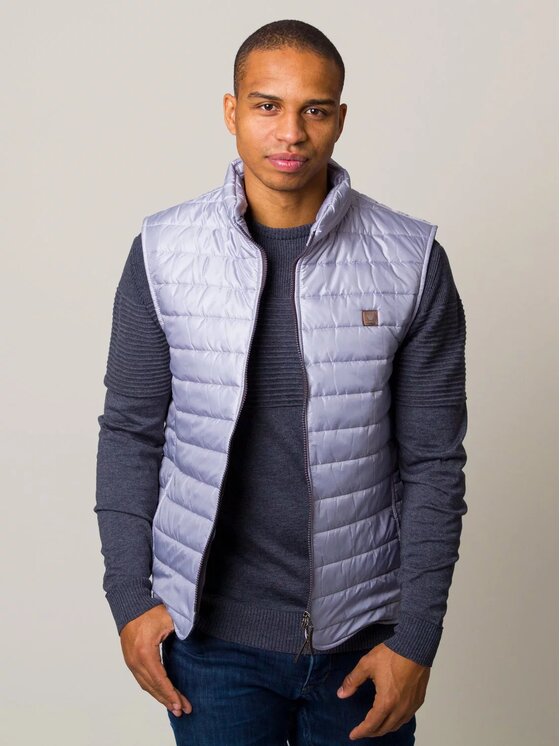 Willsoor Willsoor Kamizelka 11910 Srebrny Regular Fit