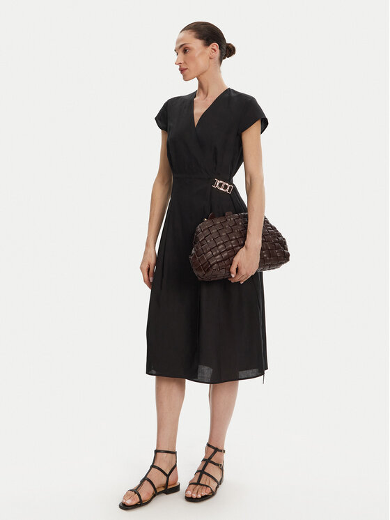 TWINSET TWINSET Nyári ruha 251TT2072 Fekete Loose Fit
