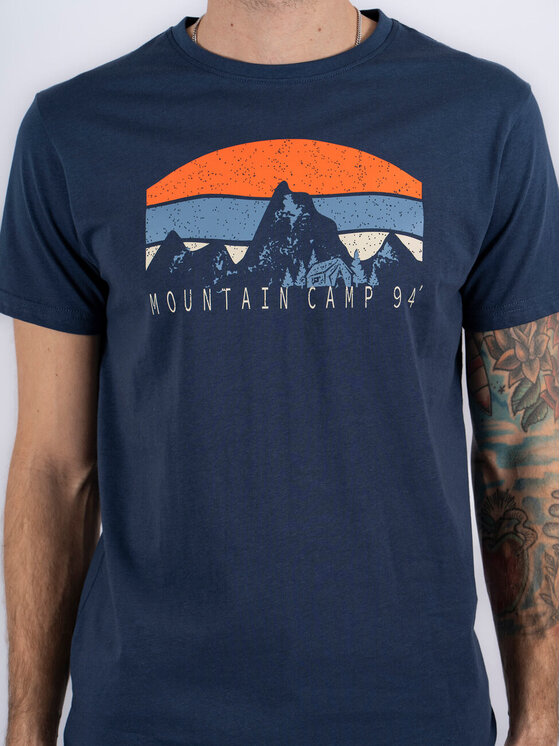 Marcus Marcus T-Shirt Ketil Niebieski Regular Fit