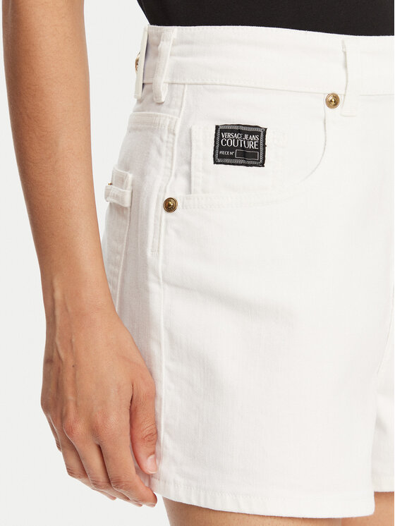 Versace Jeans Couture Versace Jeans Couture Jeans kratke hlače 78HAD514 Bela Straight Fit