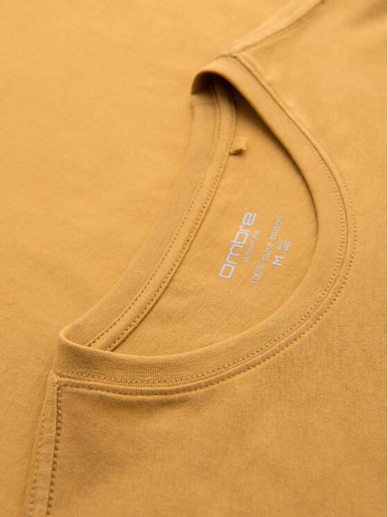 Ombre Ombre Longsleeve OM-LSBL-0142 Żółty Regular Fit