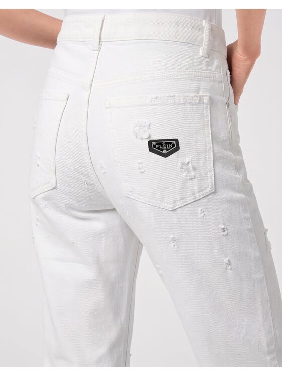 PHILIPP PLEIN PHILIPP PLEIN Jeansy 31767 Biały Straight Fit