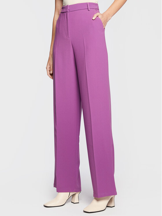 Silvian Heach Silvian Heach Kalhoty z materiálu CVA22149PA Fialová Relaxed Fit
