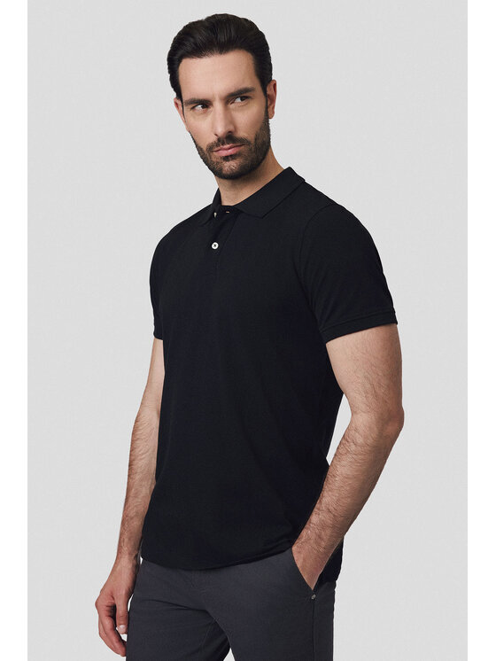 Lancerto Lancerto Polo Cassian PO073125000005 Czarny Regular Fit
