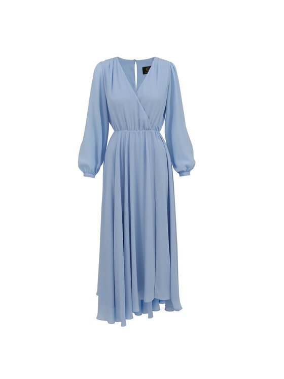 Entelier Entelier Sukienka wieczorowa maxi Niebieski Comfortable Fit