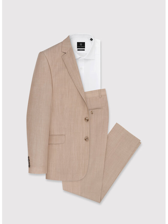 Pako Lorente Pako Lorente Spodnie garniturowe P24SP-6G-010 Beżowy Slim Fit