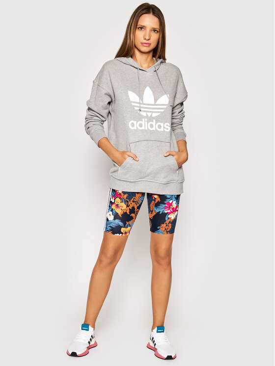 adidas adidas Majica dugih rukava adicolor Trefoil H33589 Siva Relaxed Fit