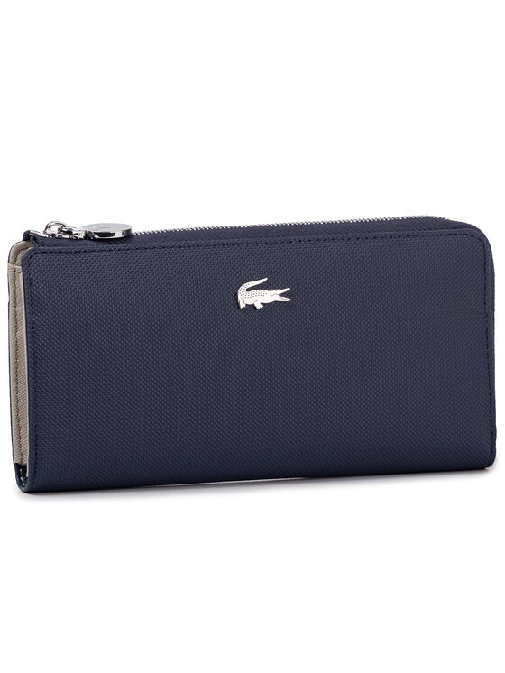 Lacoste Lacoste Μεγάλο Πορτοφόλι Γυναικείο Slim Zip Wallet NF2780DC Σκούρο μπλε