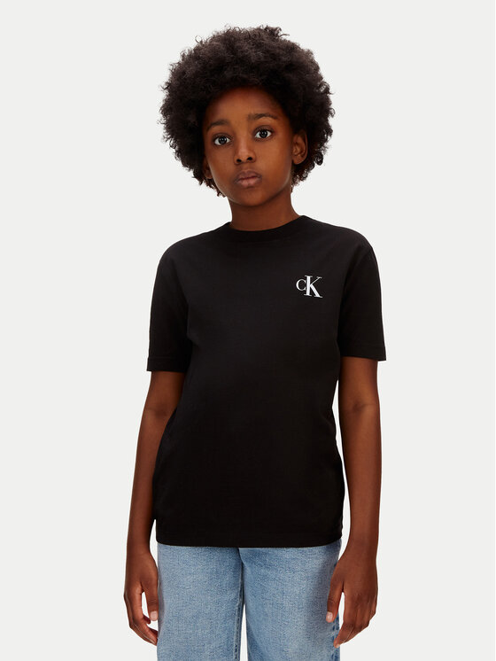 Calvin Klein Jeans Tricou Chest Monologo LV1CKSJA32 Negru Regular Fit