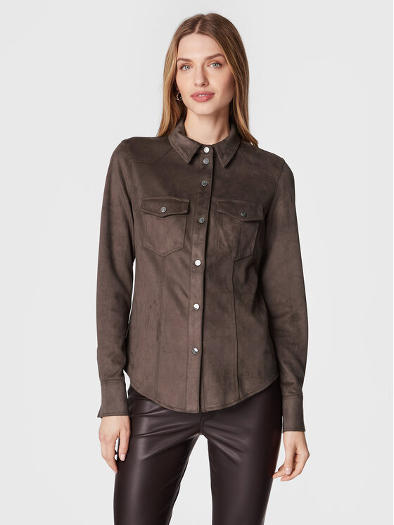 Camicia W2BH52 WE0L0 Marrone Regular Fit