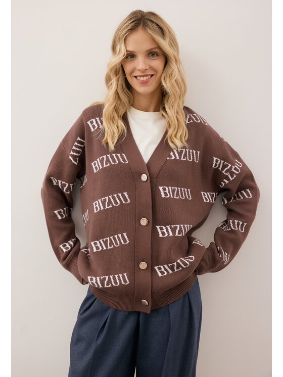 BIZUU BIZUU Kardigan KYLE Hnědá Standard Fit