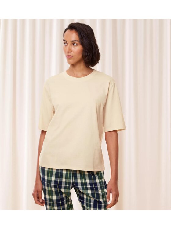 Triumph Triumph Koszulka piżamowa Mix & Match Top 3/4 Granatowy Relaxed Fit