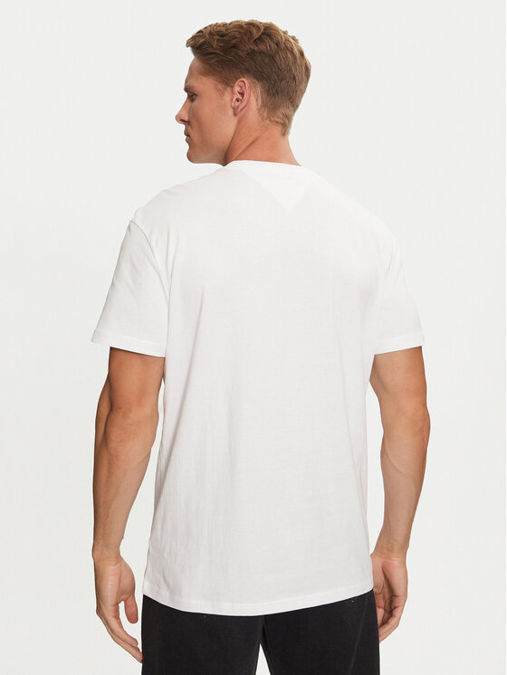 Tommy Jeans Tommy Jeans Tricou Linear Logo DM0DM20744 Alb Regular Fit