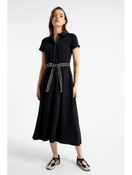 CLICK CLICK Φόρεμα πουκάμισο 70-849 Μαύρο Regular Fit
