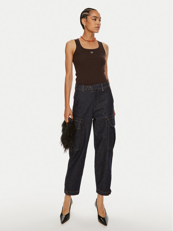 PINKO Pinko Jeansy Sonata 103856 A20N Tmavomodrá Wide Leg