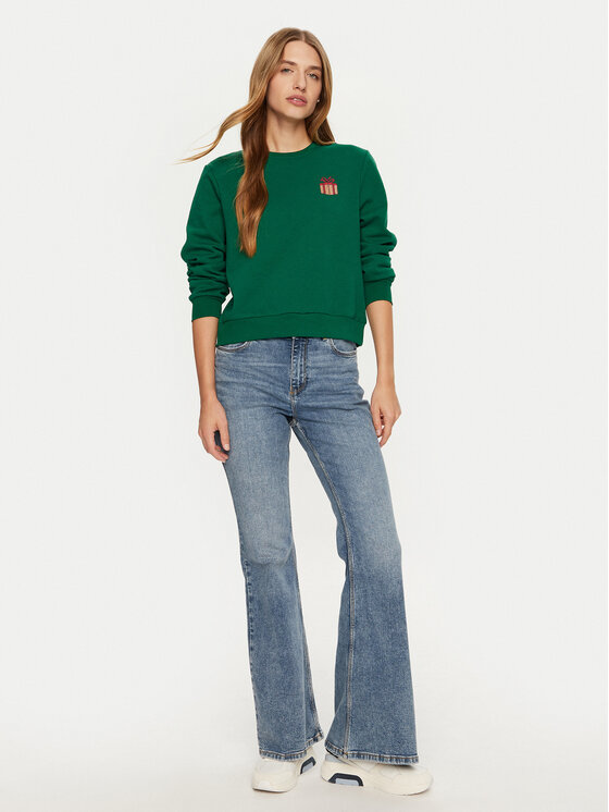 ONLY ONLY Felpa Yda Xmas 15270956 Verde Regular Fit
