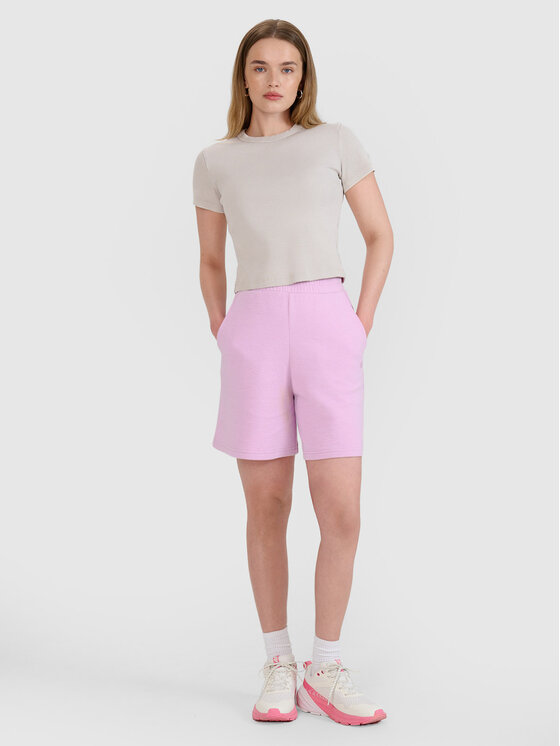 4F 4F Szorty sportowe MIDSHOP TEXTILE Różowy Regular Fit