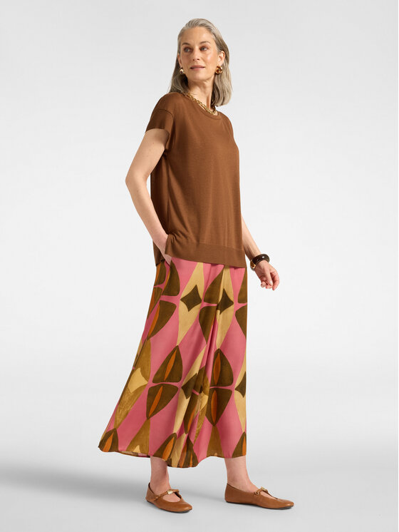 Elena Mirò Elena Mirò T-Shirt G089Z000784N022 Brązowy Regular Fit