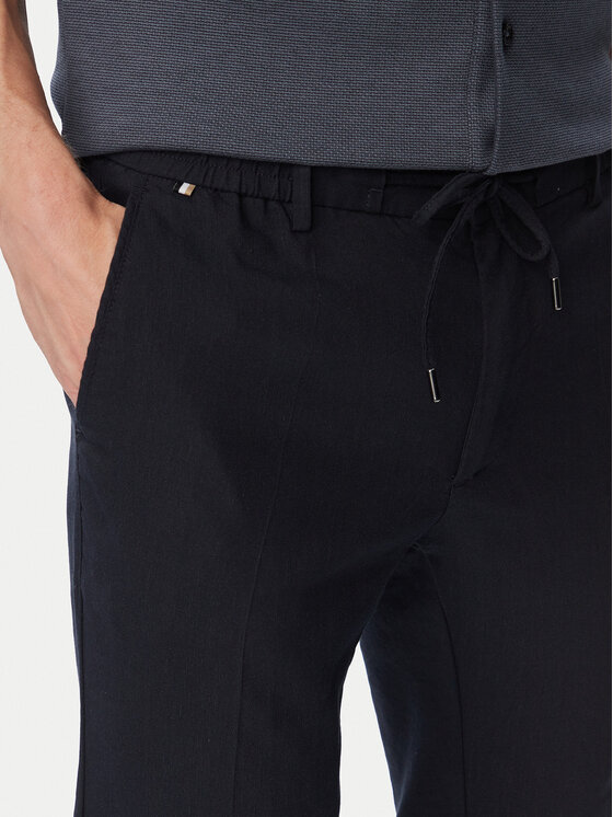 BOSS BOSS Hlače iz tkanine H-Kanel 50557859 Mornarsko modra Regular Fit