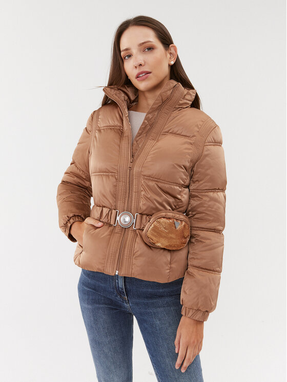Guess Guess Zimní bunda Lucia W3BL19 WEX12 Hnědá Regular Fit