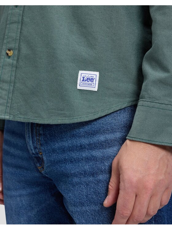 Lee Lee Koszula WORKWEAR BUTTON DOWN Zielony Relaxed Fit