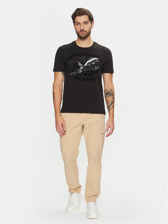 Aeronautica Militare Aeronautica Militare T-shirt 242TS2343J634 Crna Regular Fit