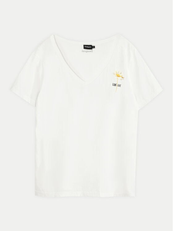 Desigual Desigual T-shirt Vini 24WWTK41 Bianco Regular Fit