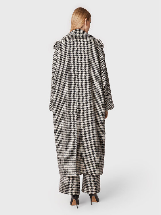 ROTATE ROTATE Vlněný kabát Sparkly Houndstooth RT1904 Barevná Oversize