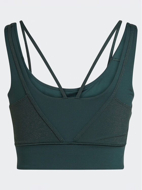 adidas adidas Špotni nedrček Powerimpact Training Medium-Support Shiny Bra HM7886 Zelena