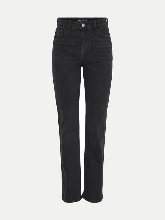 Pieces Pieces Džinsi Kelly 17147294 Melns Straight Fit