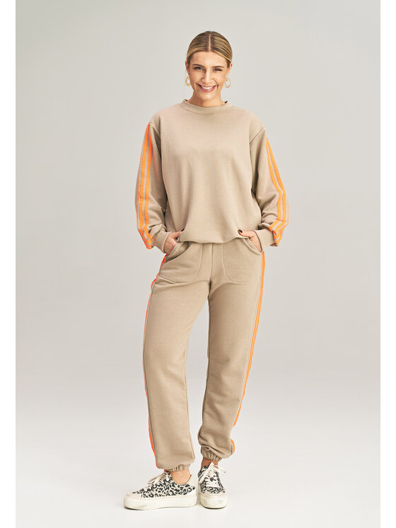FIGL FIGL Komplet dresowy M1020 Beżowy Regular Fit