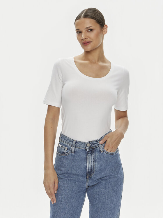 Gant Tričko 4203491 Biela Slim Fit