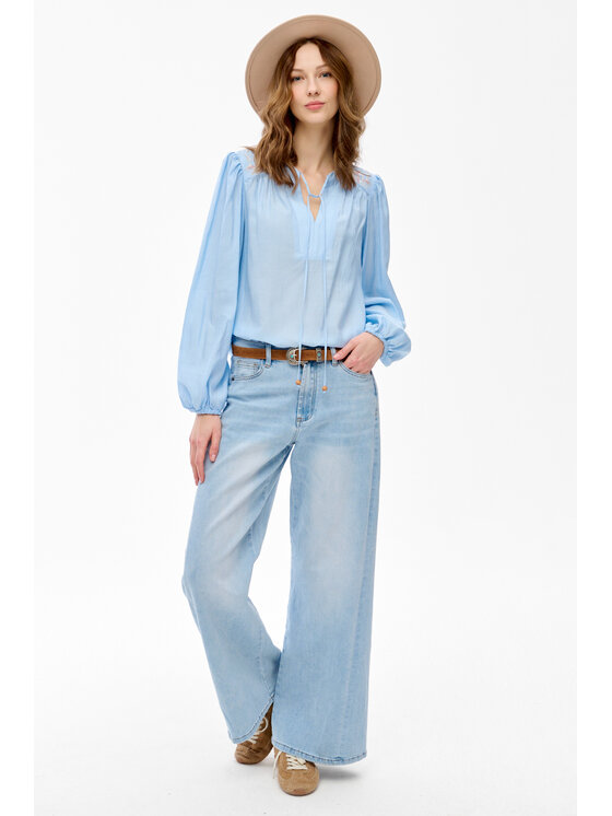 blue shadow blue shadow Bluzka Wena Niebieski Regular Fit