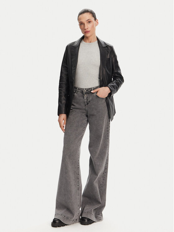 Serge Pariente Serge Pariente Usnjena jakna Caprice Črna Slim Fit