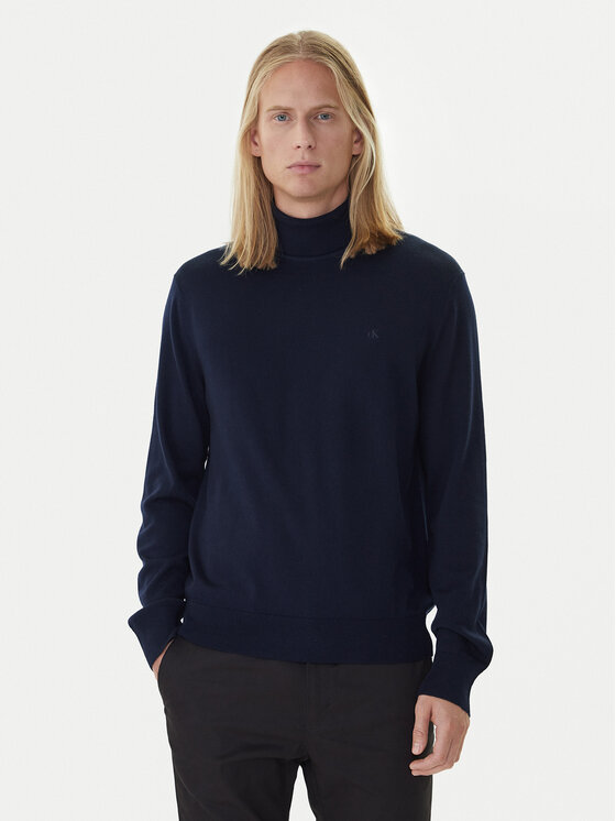 Calvin Klein Calvin Klein Bluză cu gât LV04LD317G Albastru Regular Fit