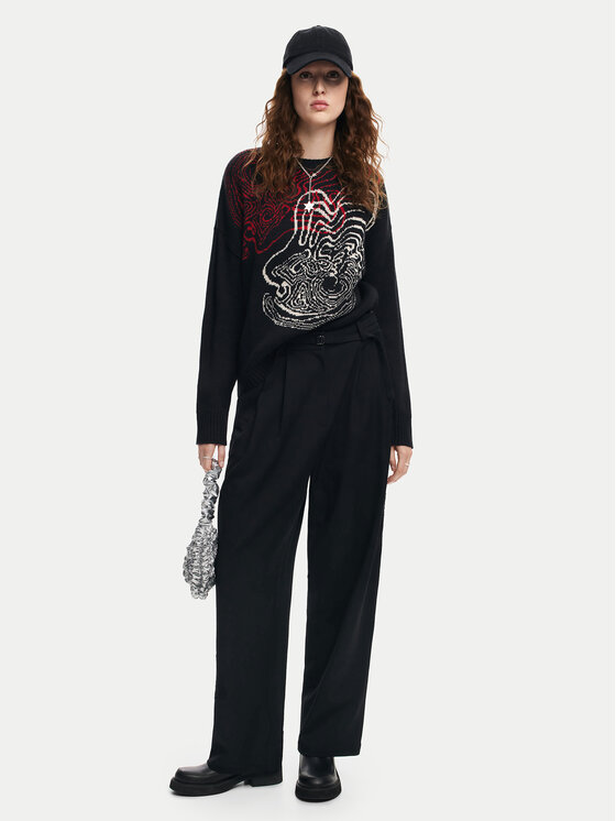 Desigual Desigual Πουλόβερ Toulouse Lacroix 24WWJF54 Μαύρο Loose Fit