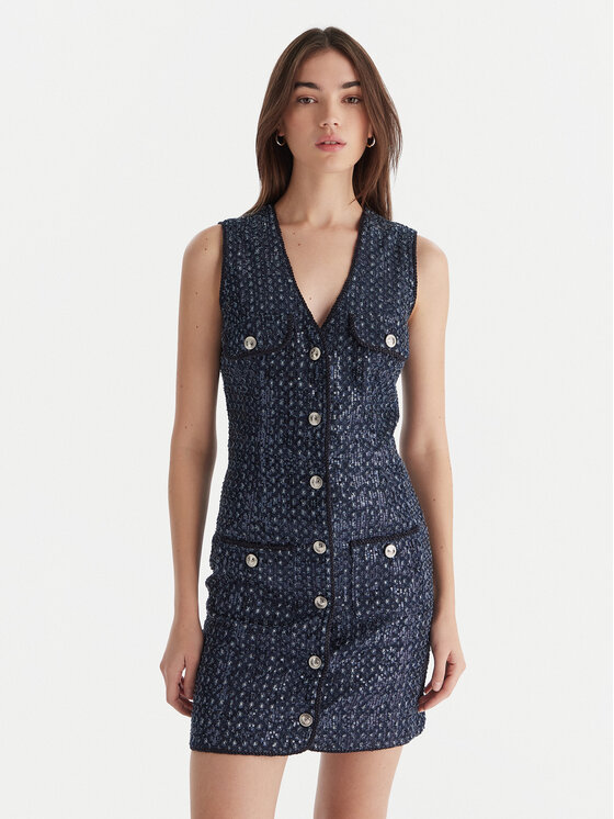 Guess Guess Každodenné šaty W5BK41 D0771 Tmavomodrá Regular Fit
