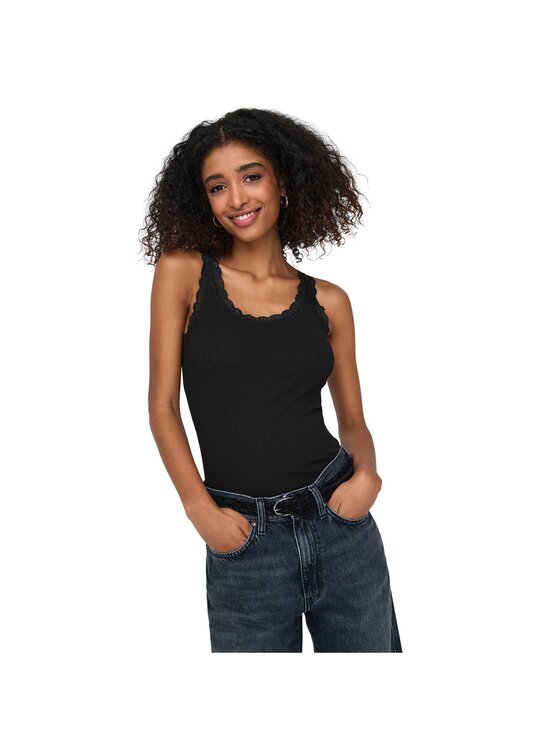 ONLY ONLY Τοπ Sara 15345994 Μαύρο Slim Fit
