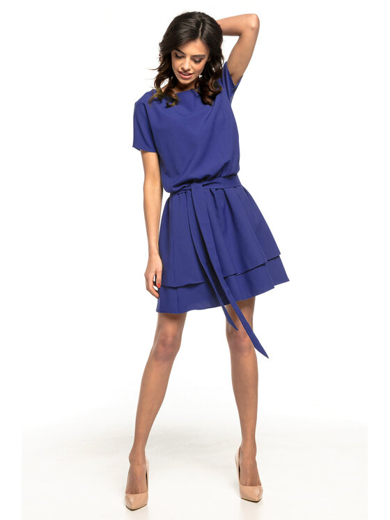 Tessita Tessita Sukienka koktajlowa T268 Granatowy A-Line Fit